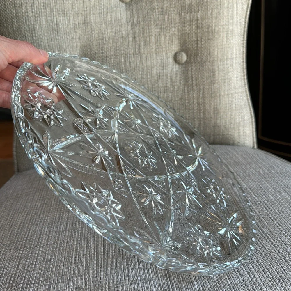 Vintage 1960s Anchor Hocking Star of David Eapc Prescut Serving Tray Platter